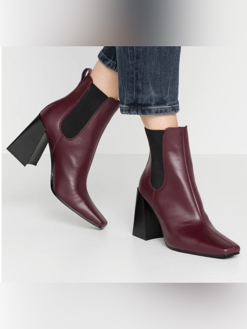 Topshop Harbour Chelsea Burgundy Boot